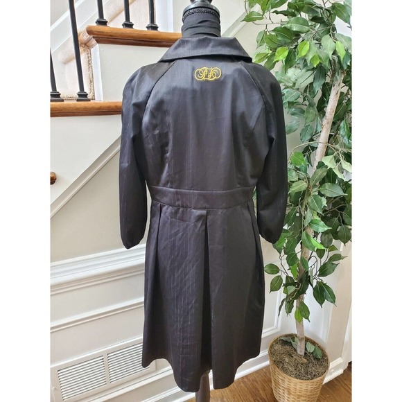 Fabulosity Women Solid Black Polyester Long Sleeve Buttons Front Long Jacket XL - Picture 6 of 12